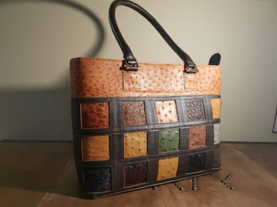 Multi-coloured Ostrich Leather Bag Karoo