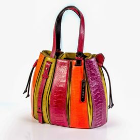 Bright colour leather handbag