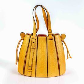 Yellow leather handbag