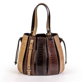 Brown neutral leather handbag