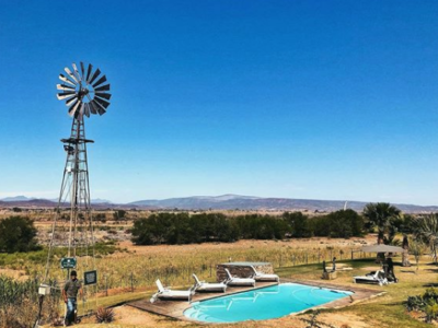 Oudtshoorn Farm swimming pool windmill