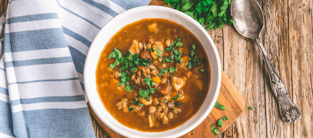 Lentil Soup with fine dining at De Zeekoe Guest House