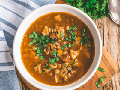 Lentil Soup with fine dining at De Zeekoe Guest House